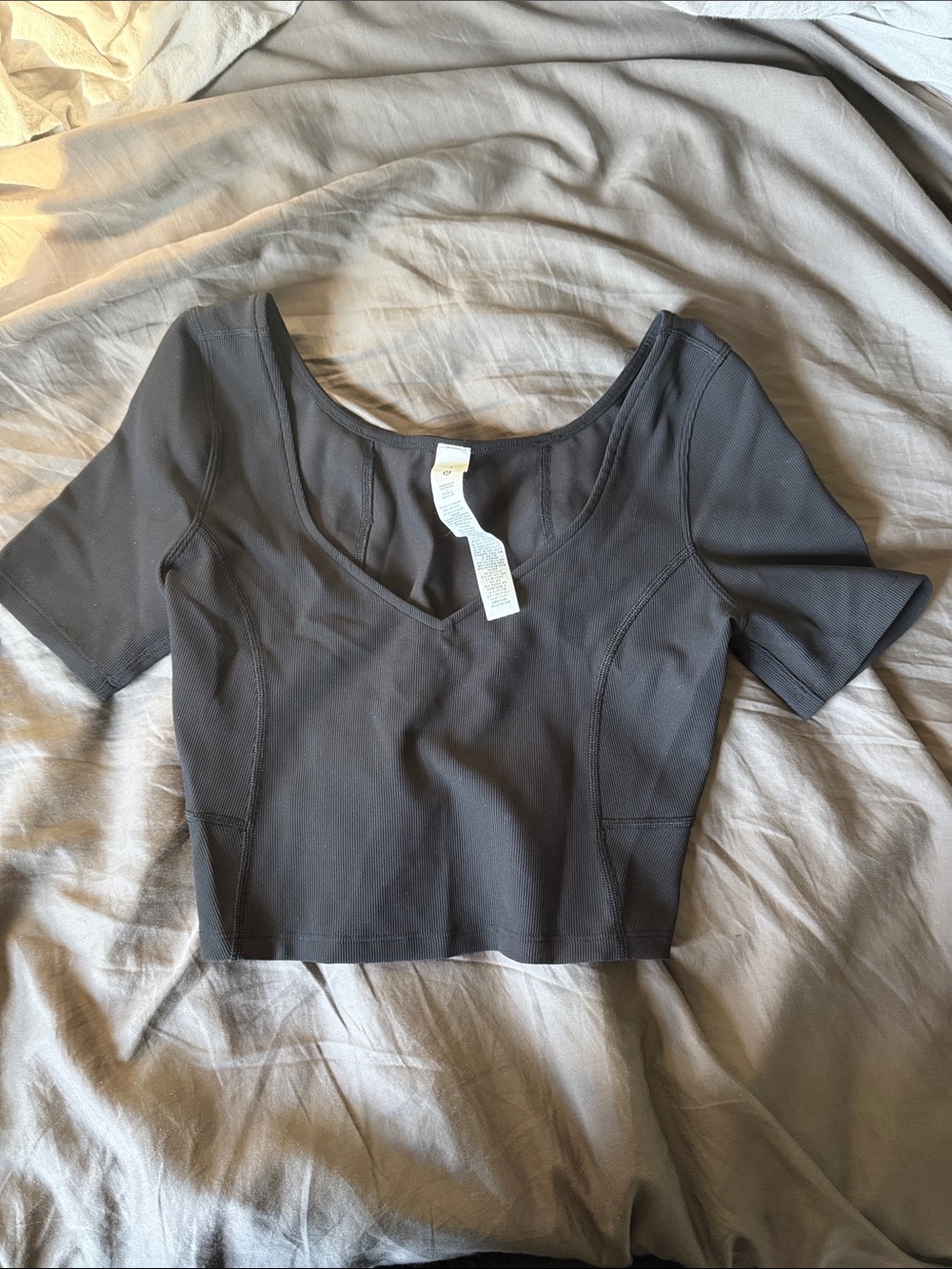 lululemon athletica Black Scoop Crop Top